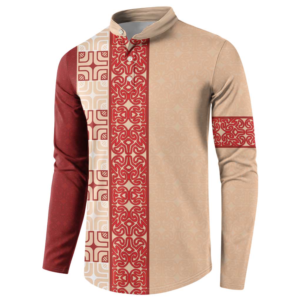 Papua New Guinea Button Sweatshirt Oro Tapa Pattern LT05 - Polynesian Pride
