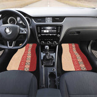Papua New Guinea Car Mats Oro Tapa Pattern LT05 Set 2pcs - Front Beige - Polynesian Pride