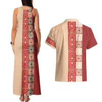 Papua New Guinea Couples Matching Tank Maxi Dress and Hawaiian Shirt Oro Tapa Pattern LT05 - Polynesian Pride