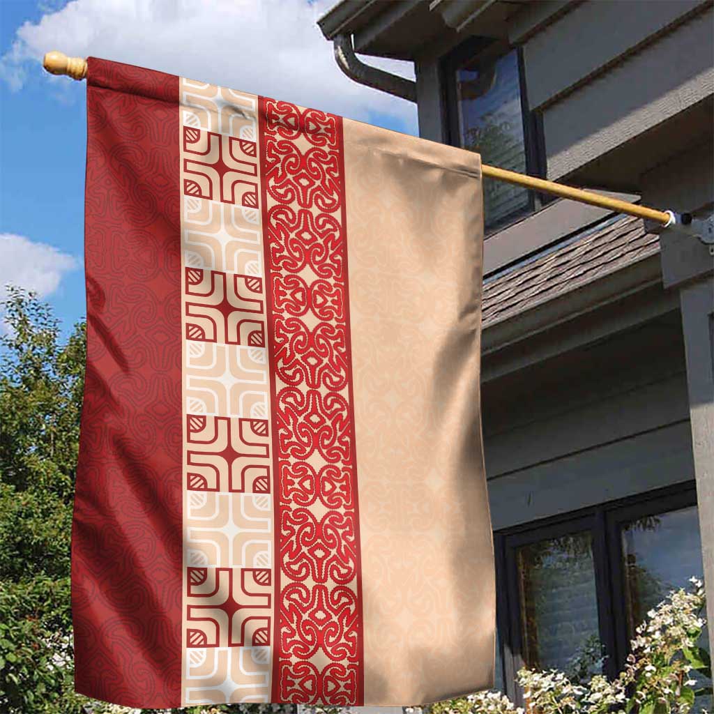 Papua New Guinea Garden Flag Oro Tapa Pattern LT05 - Polynesian Pride