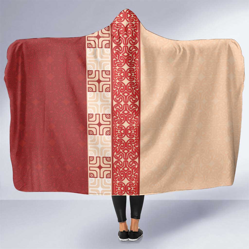 Papua New Guinea Hooded Blanket Oro Tapa Pattern LT05 One Size Beige - Polynesian Pride