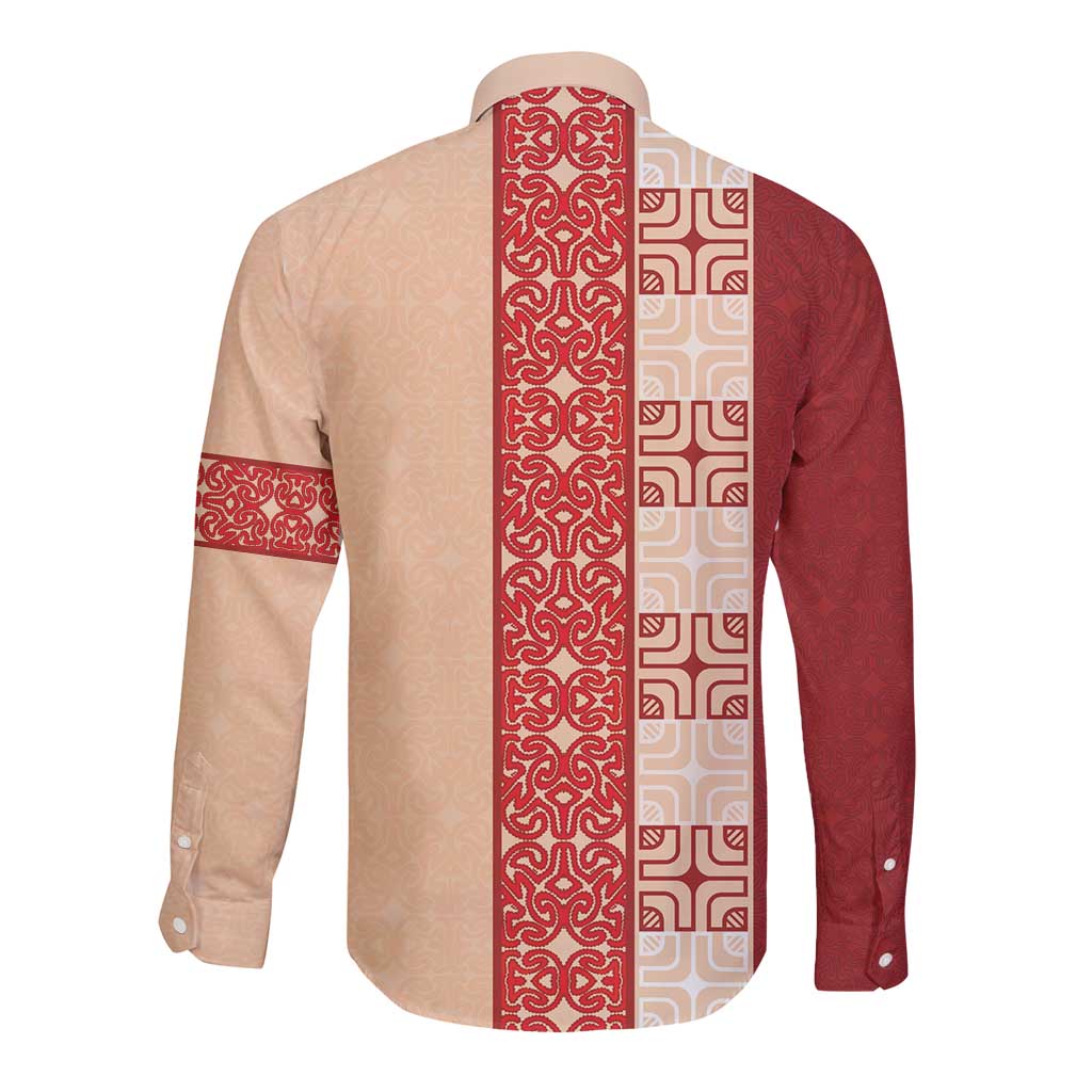 Papua New Guinea Long Sleeve Button Shirt Oro Tapa Pattern