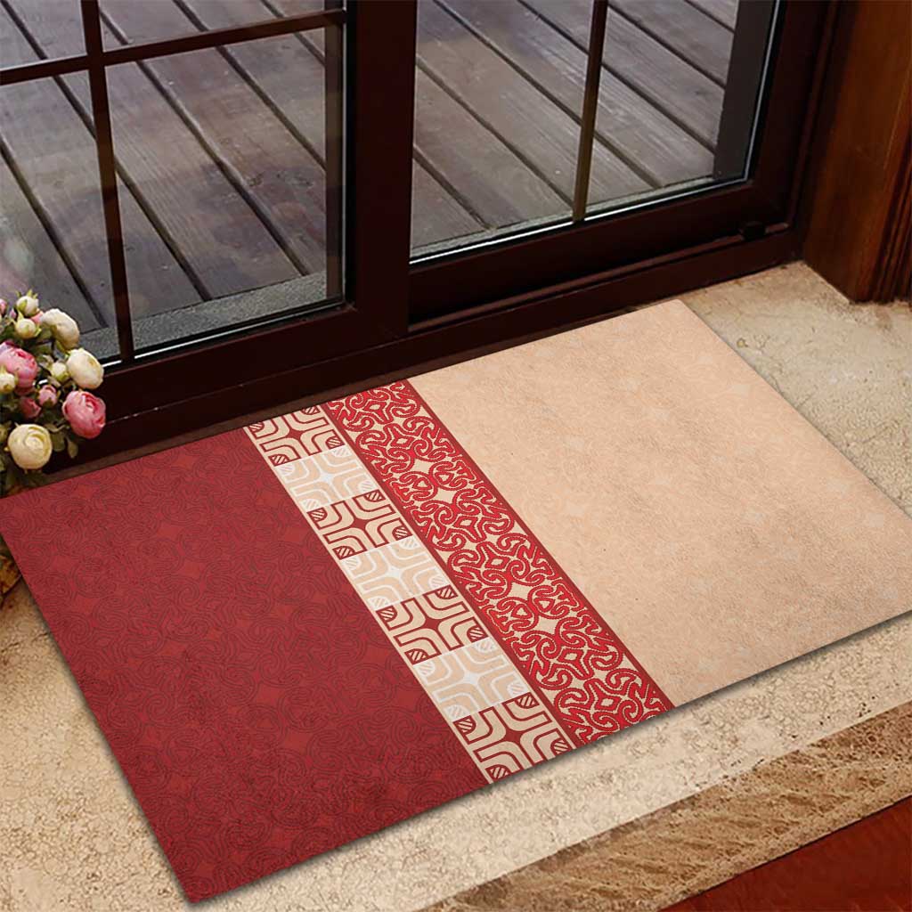 Papua New Guinea Rubber Doormat Oro Tapa Pattern LT05 - Polynesian Pride