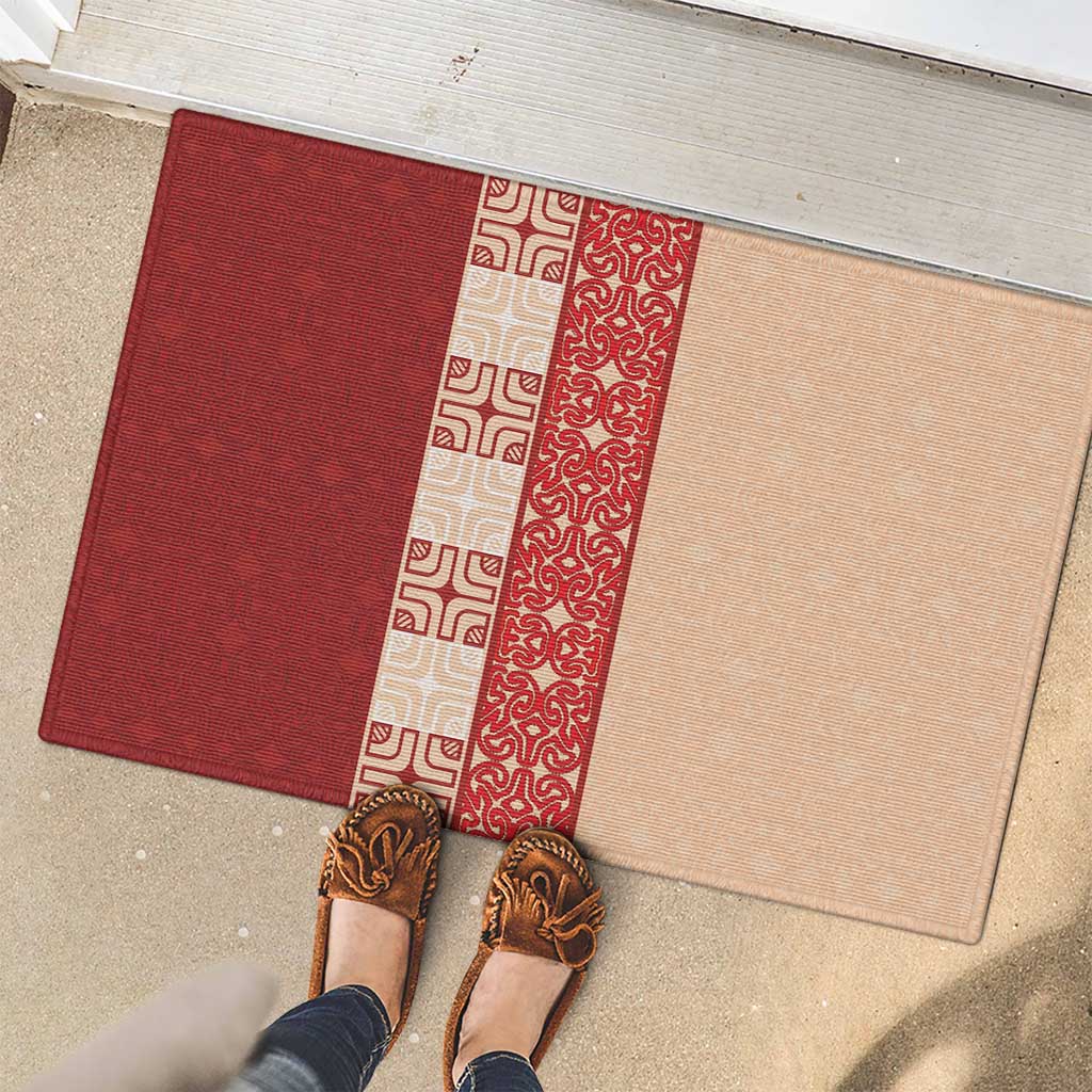 Papua New Guinea Rubber Doormat Oro Tapa Pattern LT05 - Polynesian Pride