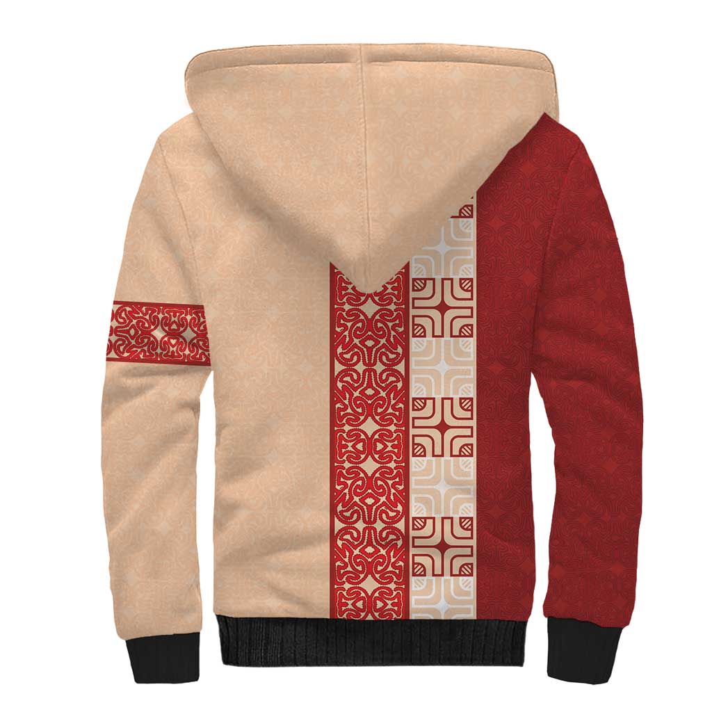 Papua New Guinea Sherpa Hoodie Oro Tapa Pattern LT05 - Polynesian Pride