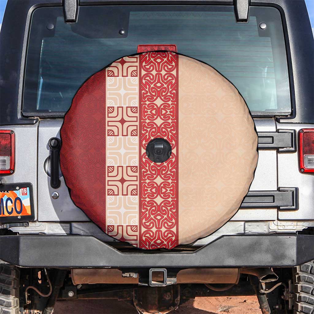 Papua New Guinea Spare Tire Cover Oro Tapa Pattern LT05 Beige - Polynesian Pride