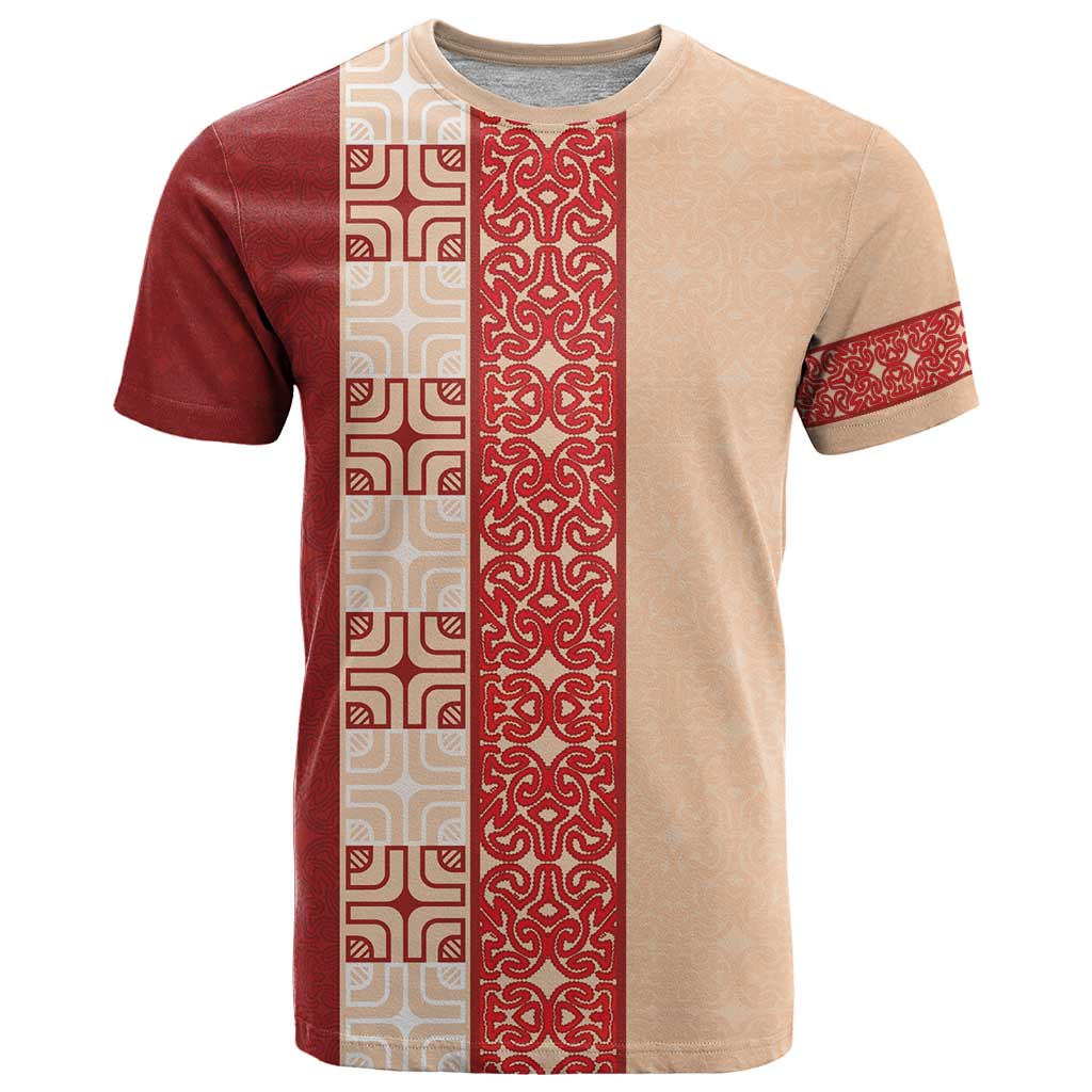 Papua New Guinea T Shirt Oro Tapa Pattern LT05 Beige - Polynesian Pride