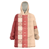 Papua New Guinea Wearable Blanket Hoodie Oro Tapa Pattern LT05 One Size Beige - Polynesian Pride