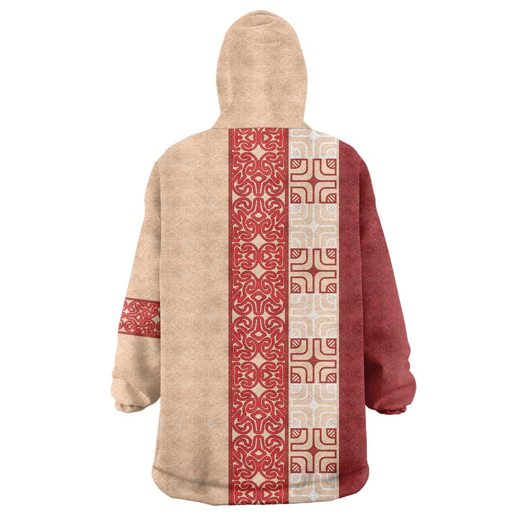 Papua New Guinea Wearable Blanket Hoodie Oro Tapa Pattern LT05 - Polynesian Pride