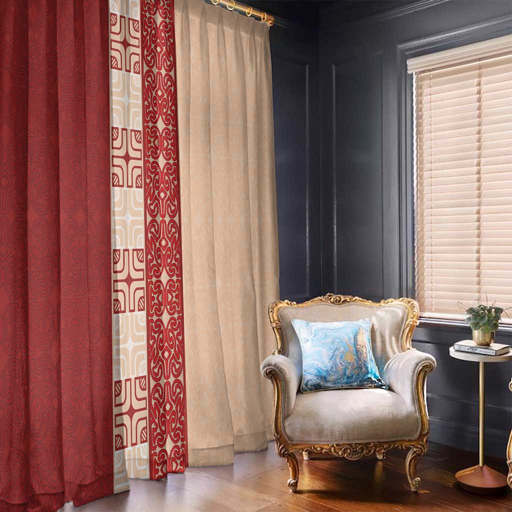 Papua New Guinea Window Curtain Oro Tapa Pattern LT05 - Polynesian Pride