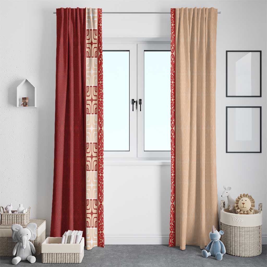 Papua New Guinea Window Curtain Oro Tapa Pattern LT05 - Polynesian Pride