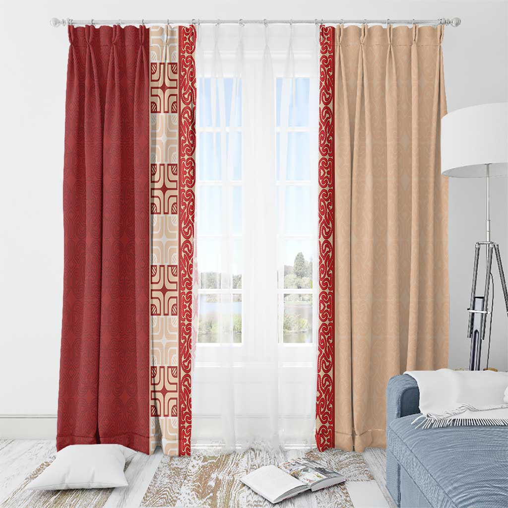 Papua New Guinea Window Curtain Oro Tapa Pattern LT05 - Polynesian Pride