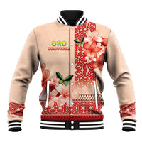 Papua New Guinea Oro Province Baseball Jacket Oro Birdwing Butterfly LT05 Unisex Beige - Polynesian Pride