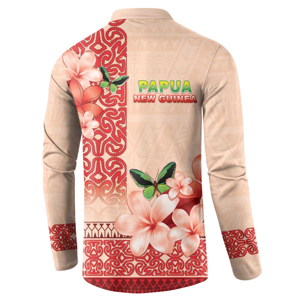 Papua New Guinea Oro Province Button Sweatshirt Oro Birdwing Butterfly LT05 - Polynesian Pride