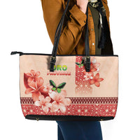 Papua New Guinea Oro Province Leather Tote Bag Oro Birdwing Butterfly LT05 - Polynesian Pride