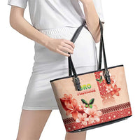 Papua New Guinea Oro Province Leather Tote Bag Oro Birdwing Butterfly LT05 - Polynesian Pride