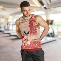 Papua New Guinea Oro Province Men Tank Top Oro Birdwing Butterfly LT05 Beige - Polynesian Pride