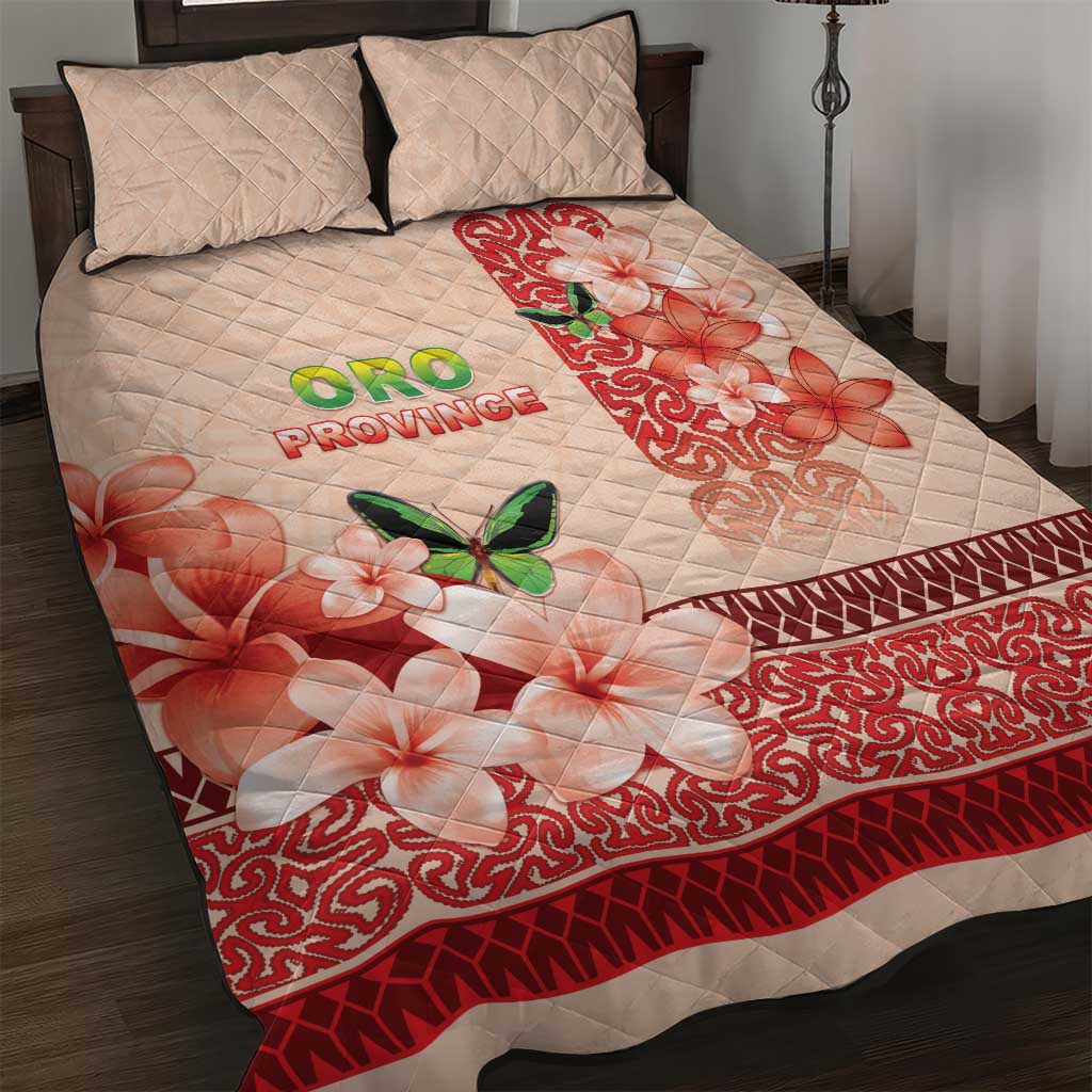 Papua New Guinea Oro Province Quilt Bed Set Oro Birdwing Butterfly LT05 Beige - Polynesian Pride