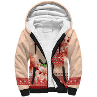 Papua New Guinea Oro Province Sherpa Hoodie Oro Birdwing Butterfly LT05 Unisex Beige - Polynesian Pride