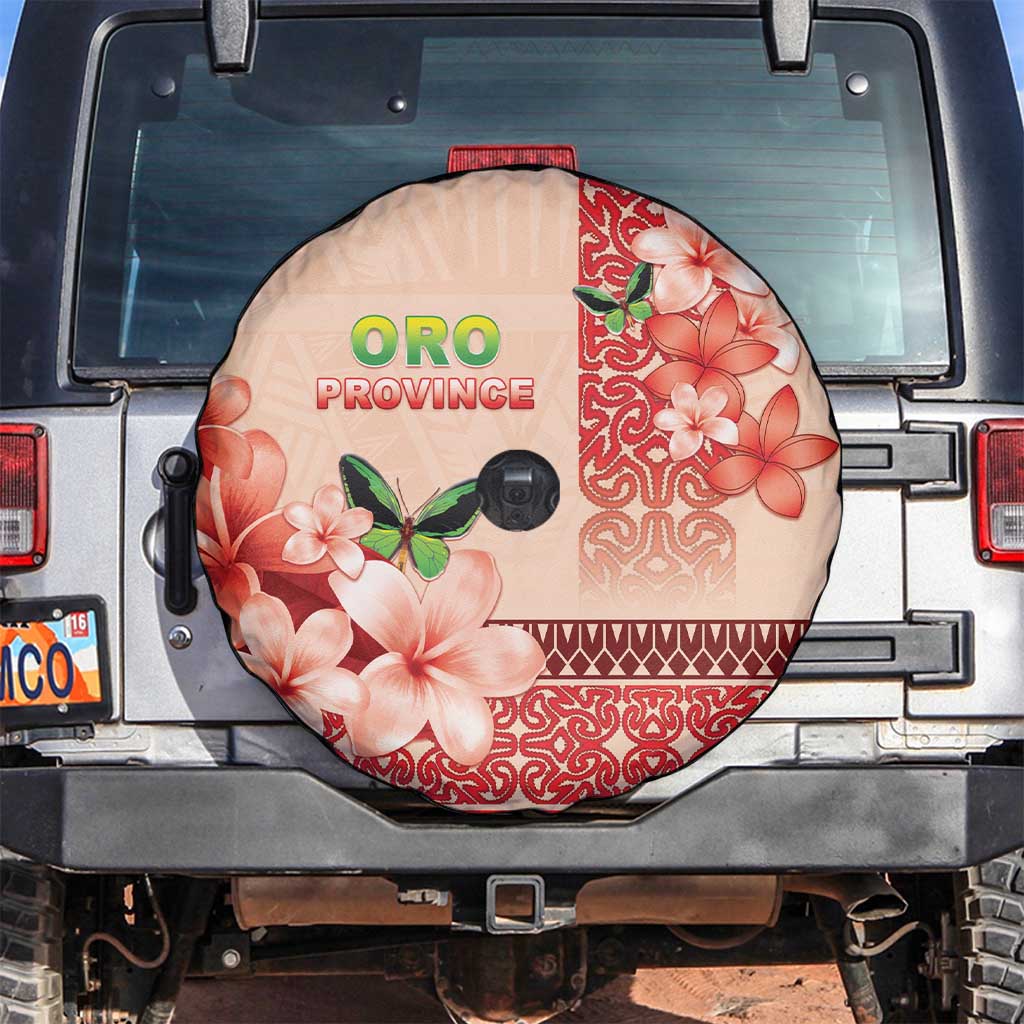 Papua New Guinea Oro Province Spare Tire Cover Oro Birdwing Butterfly LT05 Beige - Polynesian Pride