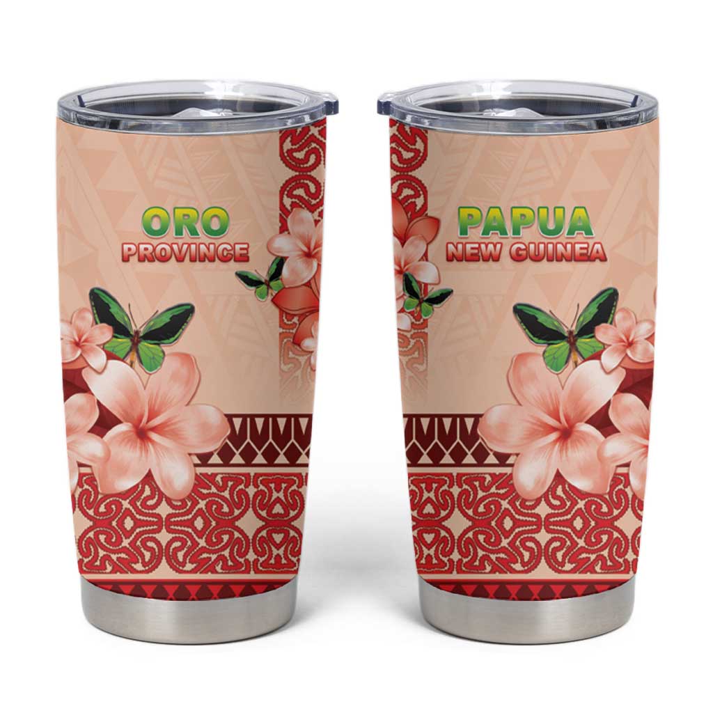 Papua New Guinea Oro Province Tumbler Cup Oro Birdwing Butterfly LT05 Beige - Polynesian Pride