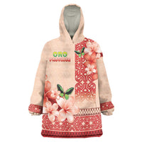 Papua New Guinea Oro Province Wearable Blanket Hoodie Oro Birdwing Butterfly LT05 One Size Beige - Polynesian Pride
