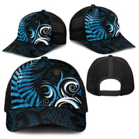 New Zealand Sea Week Baseball Net Cap Maori Wave Pattern Ocean Blue - Polynesian Pride