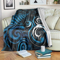 New Zealand Sea Week Blanket Maori Wave Pattern Ocean Blue LT05 Blue - Polynesian Pride