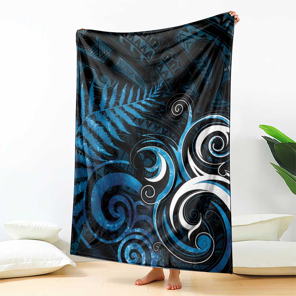 New Zealand Sea Week Blanket Maori Wave Pattern Ocean Blue LT05 - Polynesian Pride