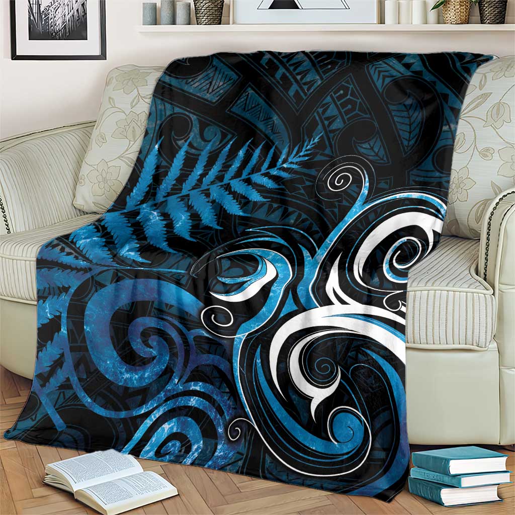 New Zealand Sea Week Blanket Maori Wave Pattern Ocean Blue LT05 - Polynesian Pride