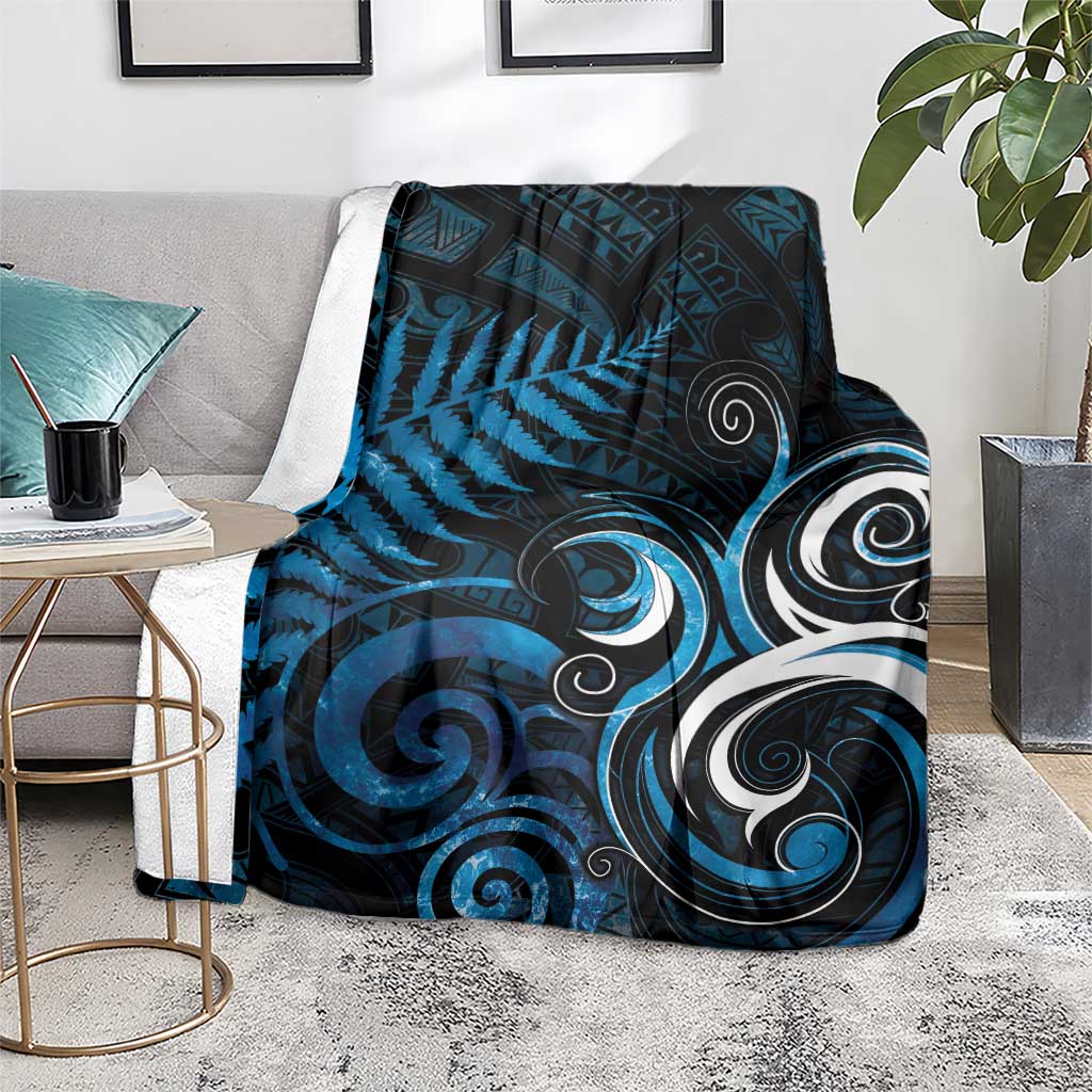 New Zealand Sea Week Blanket Maori Wave Pattern Ocean Blue LT05 - Polynesian Pride