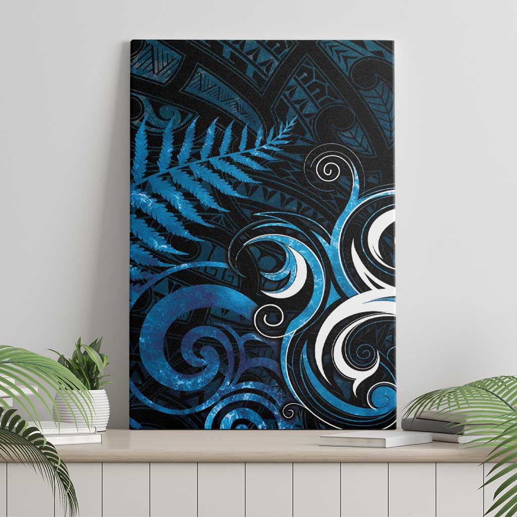 New Zealand Sea Week Canvas Wall Art Maori Wave Pattern Ocean Blue LT05 - Polynesian Pride