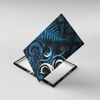 New Zealand Sea Week Canvas Wall Art Maori Wave Pattern Ocean Blue LT05 With Frame Blue - Polynesian Pride