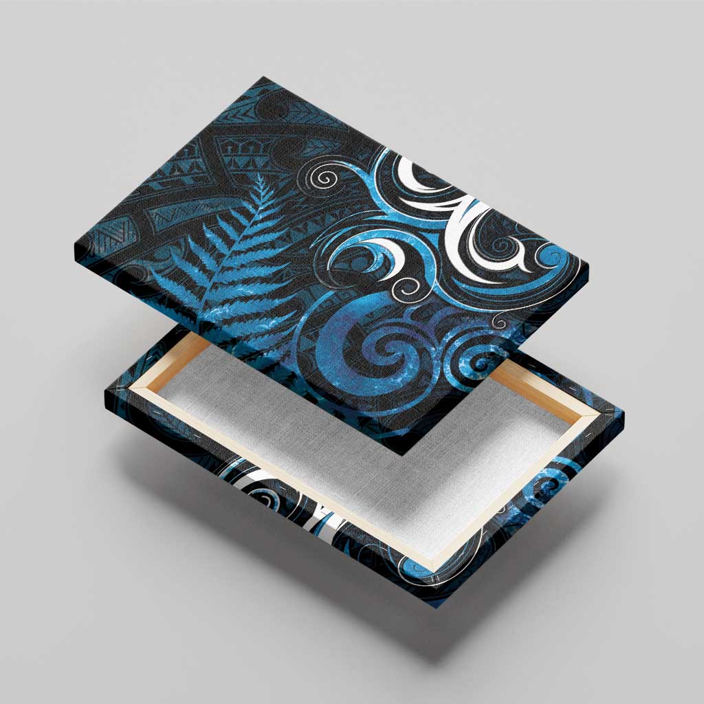 New Zealand Sea Week Canvas Wall Art Maori Wave Pattern Ocean Blue LT05 - Polynesian Pride