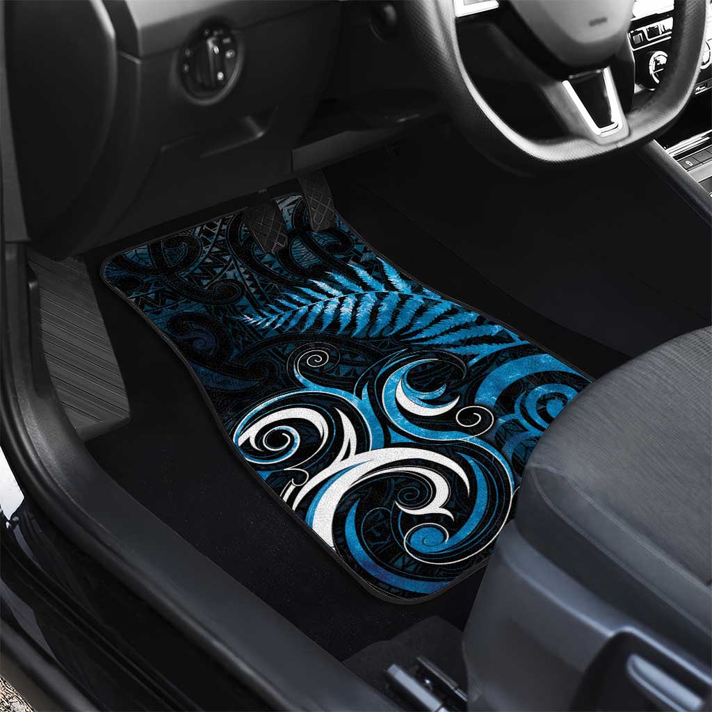 New Zealand Sea Week Car Mats Maori Wave Pattern Ocean Blue LT05 - Polynesian Pride