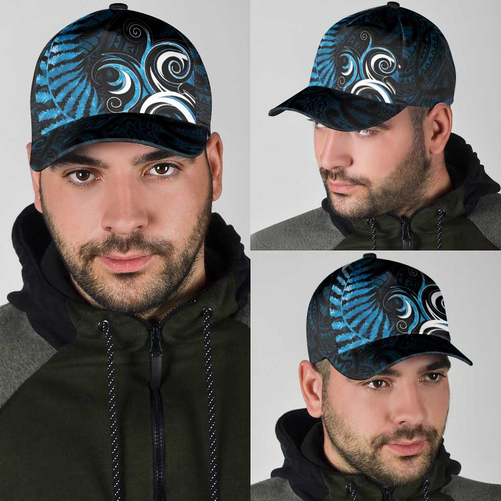 New Zealand Sea Week Classic Cap Maori Wave Pattern Ocean Blue - Polynesian Pride