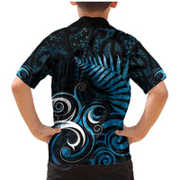 New Zealand Sea Week Family Matching Mermaid Dress and Hawaiian Shirt Maori Wave Pattern Ocean Blue