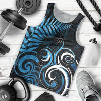 New Zealand Sea Week Men Tank Top Maori Wave Pattern Ocean Blue LT05 - Polynesian Pride