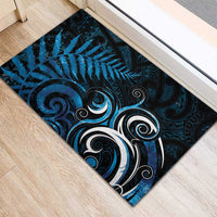 New Zealand Sea Week Rubber Doormat Maori Wave Pattern Ocean Blue LT05 - Polynesian Pride