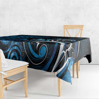 New Zealand Sea Week Tablecloth Maori Wave Pattern Ocean Blue LT05 - Polynesian Pride