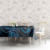 New Zealand Sea Week Tablecloth Maori Wave Pattern Ocean Blue LT05 - Polynesian Pride