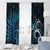 New Zealand Sea Week Window Curtain Maori Wave Pattern Ocean Blue