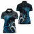 New Zealand Sea Week Women Polo Shirt Maori Wave Pattern Ocean Blue