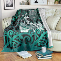 New Zealand Waka Racing Blanket Maori Warriors LT05 Green - Polynesian Pride