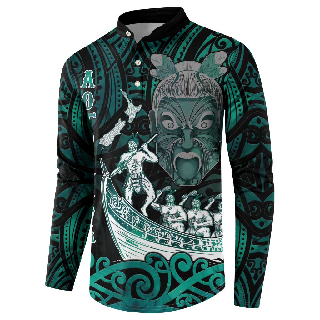 Personalised New Zealand Waka Racing Button Sweatshirt Maori Warriors LT05 - Polynesian Pride