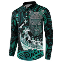 Personalised New Zealand Waka Racing Button Sweatshirt Maori Warriors LT05 - Polynesian Pride