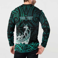 Personalised New Zealand Waka Racing Button Sweatshirt Maori Warriors LT05 - Polynesian Pride