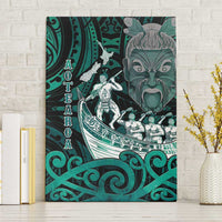 New Zealand Waka Racing Canvas Wall Art Maori Warriors LT05 Without Frame Green - Polynesian Pride