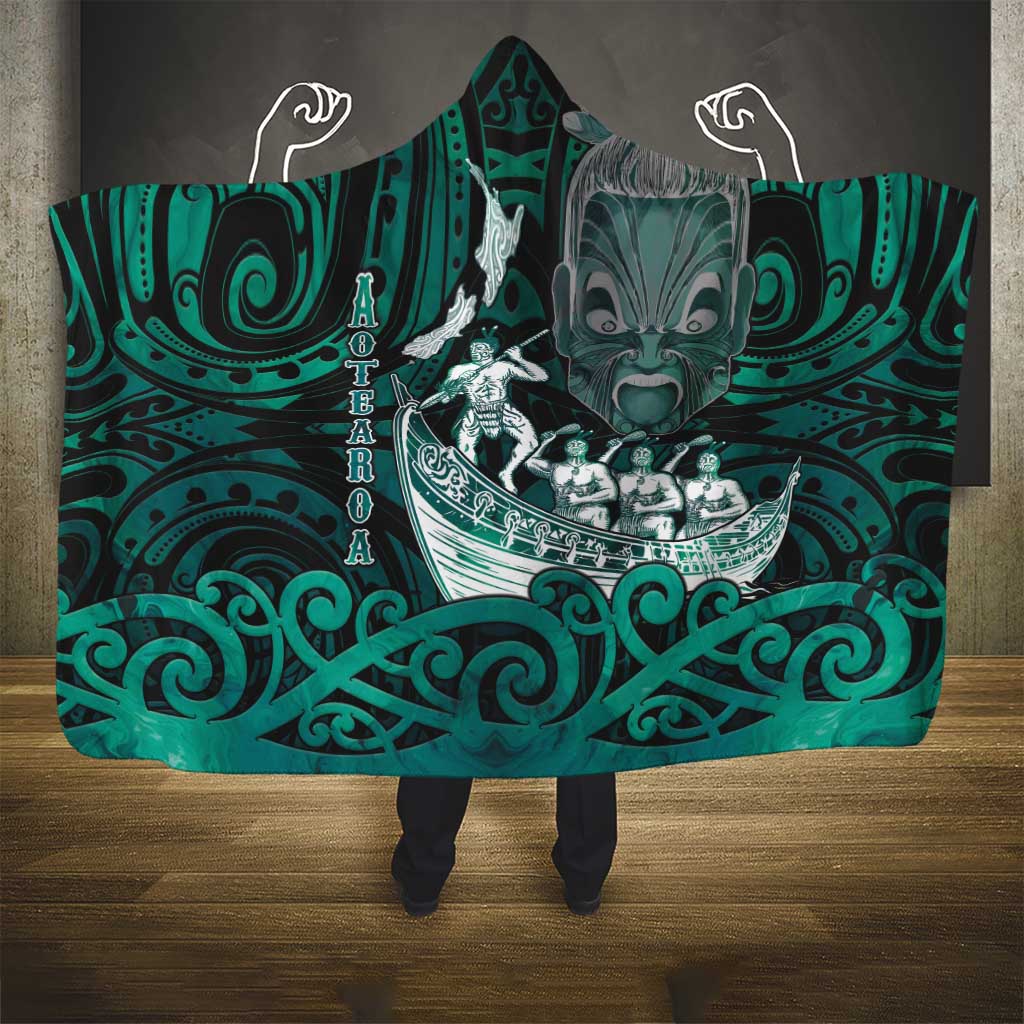 New Zealand Waka Racing Hooded Blanket Maori Warriors LT05 - Polynesian Pride