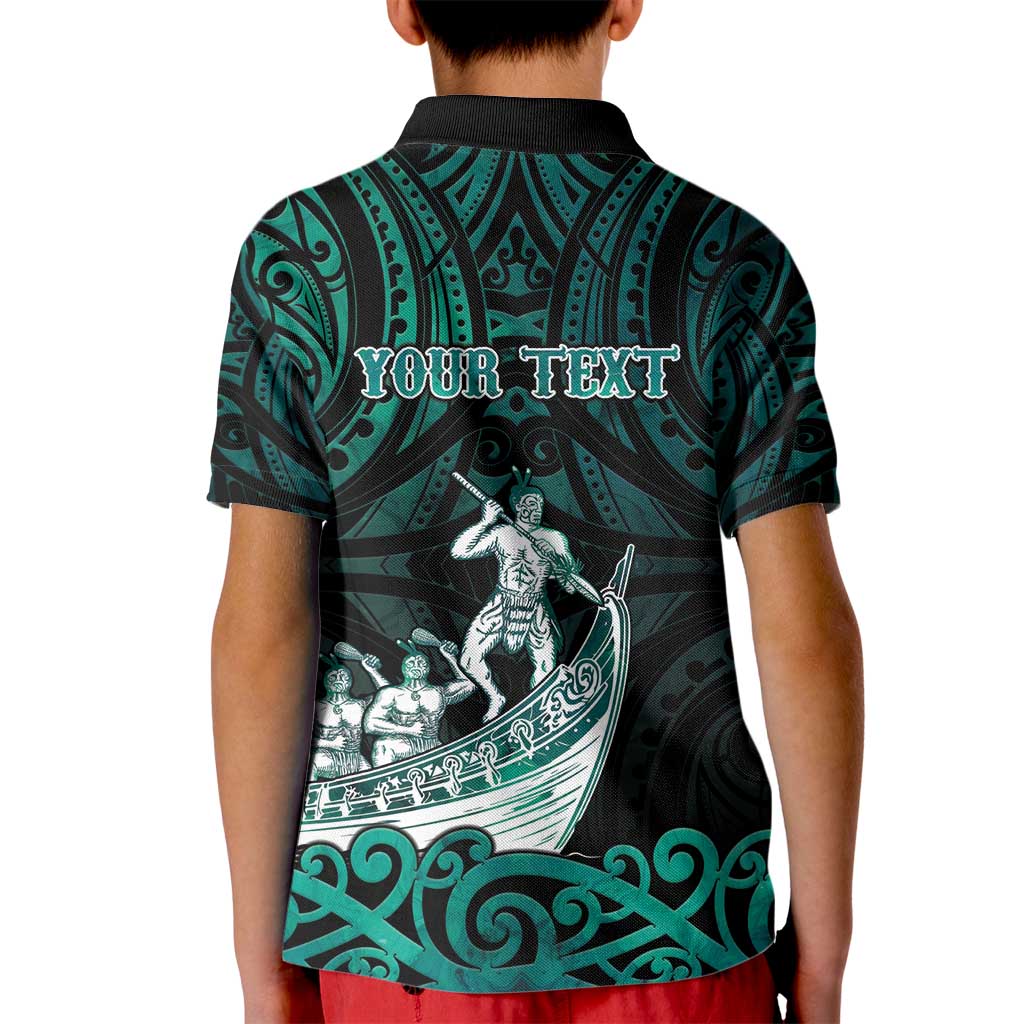Personalised New Zealand Waka Racing Kid Polo Shirt Maori Warriors